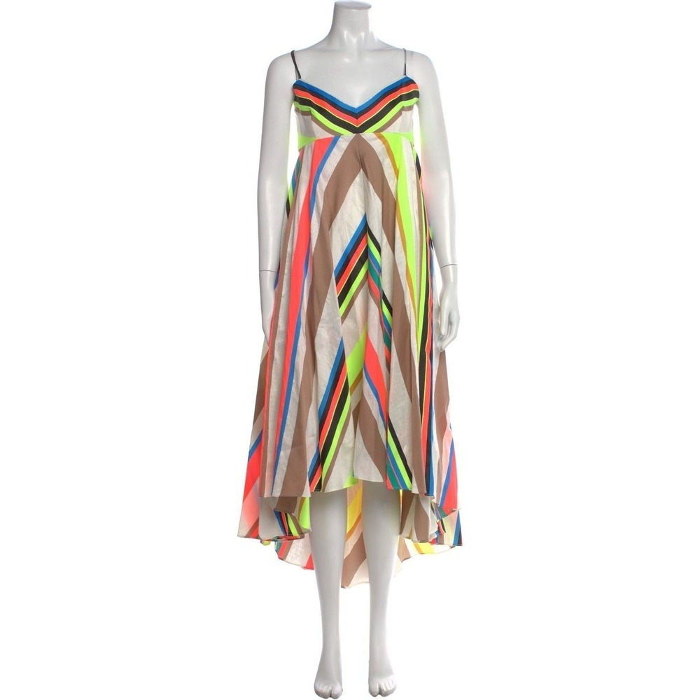 Milly Stripe Mitered "Trapeze" High-Low Dress NWT originally $795 - Picture 2 of 9